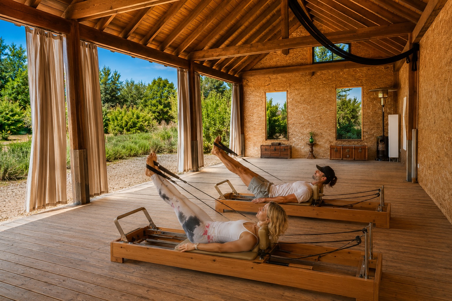 Reformer Pilates session in nature